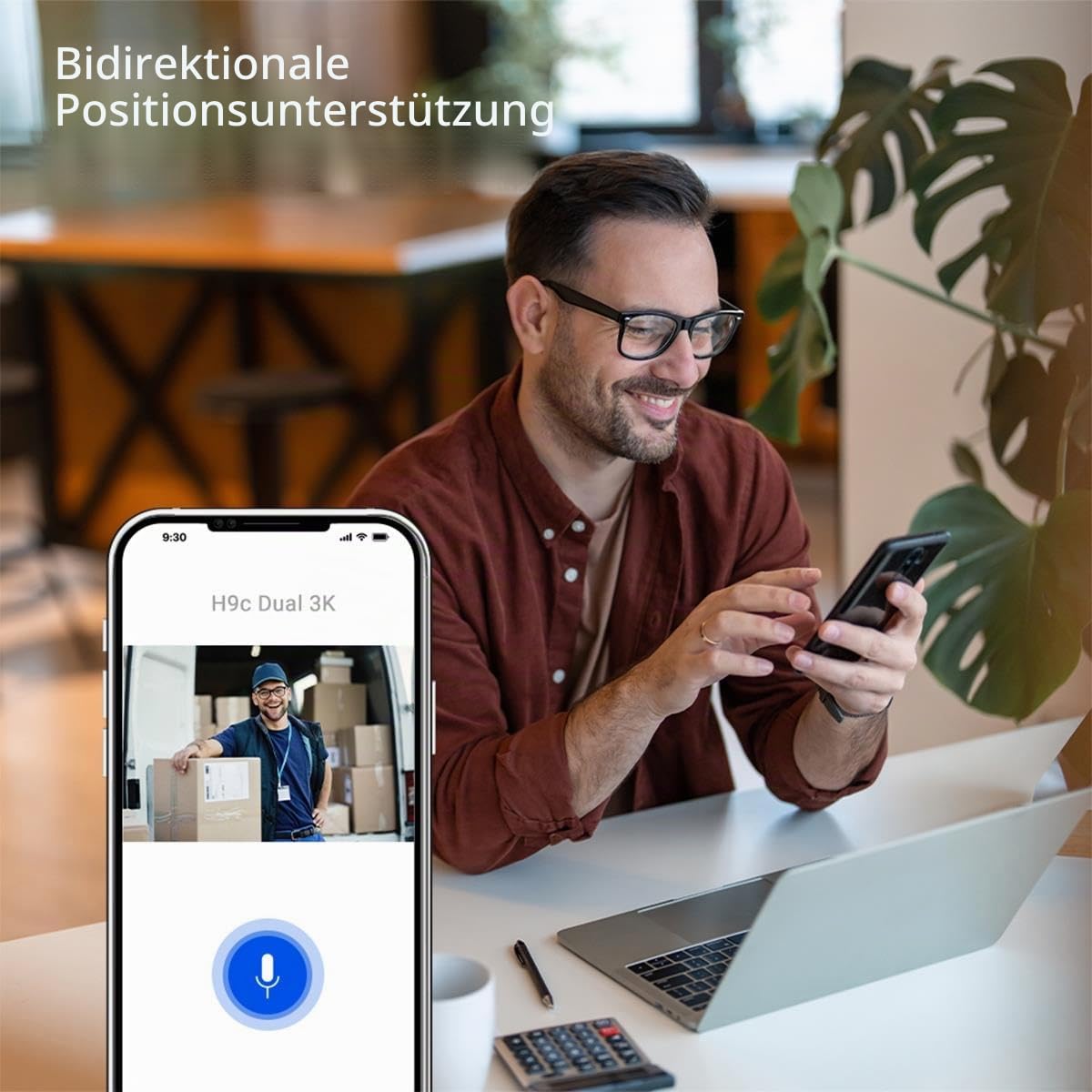 EZVIZ Überwachungskamera H9C – Nachtsicht Farbe 360° – ideal für die Sicherheit zu Hause – Auflösung 2 K + 2 K