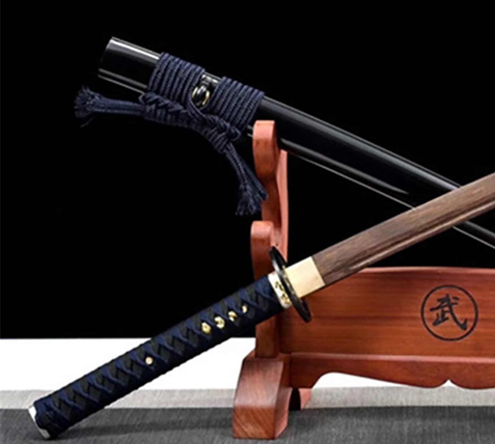 Espada samurái Iaido de estilo japonés,Katanas reales,Bokken palisandro natural 103 cm con vaina pintura madera maciza,Katana hecha a mano para entrenamiento,cosplay,decoración del hogar,exhibición