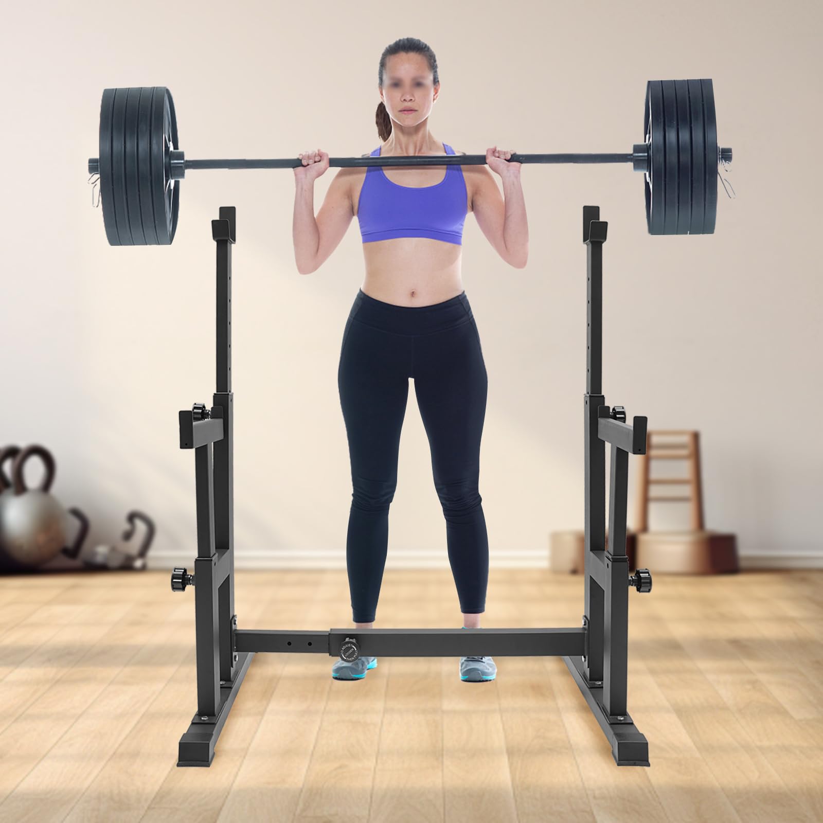 LIFERUN Squat Rack Hantelständer - Verstellbarer Kniebeugenständer Bis 250 Kg