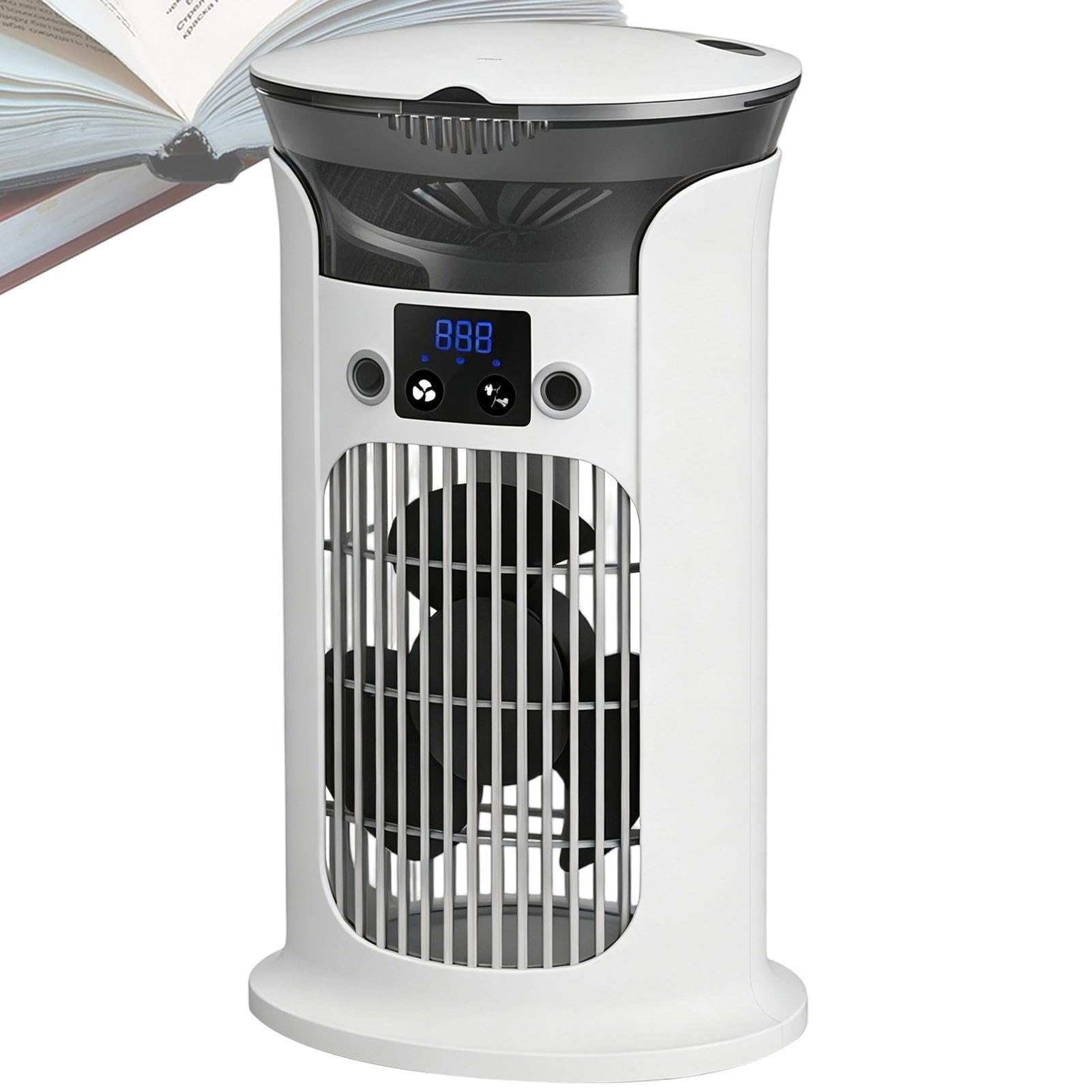 Ventilatore portatile regolabile per camera da letto, raffreddamento a 3 livelli con luce, ventilatore da scrivania per casa, interni, ufficio, cucina, dormitorio, viaggi, estate