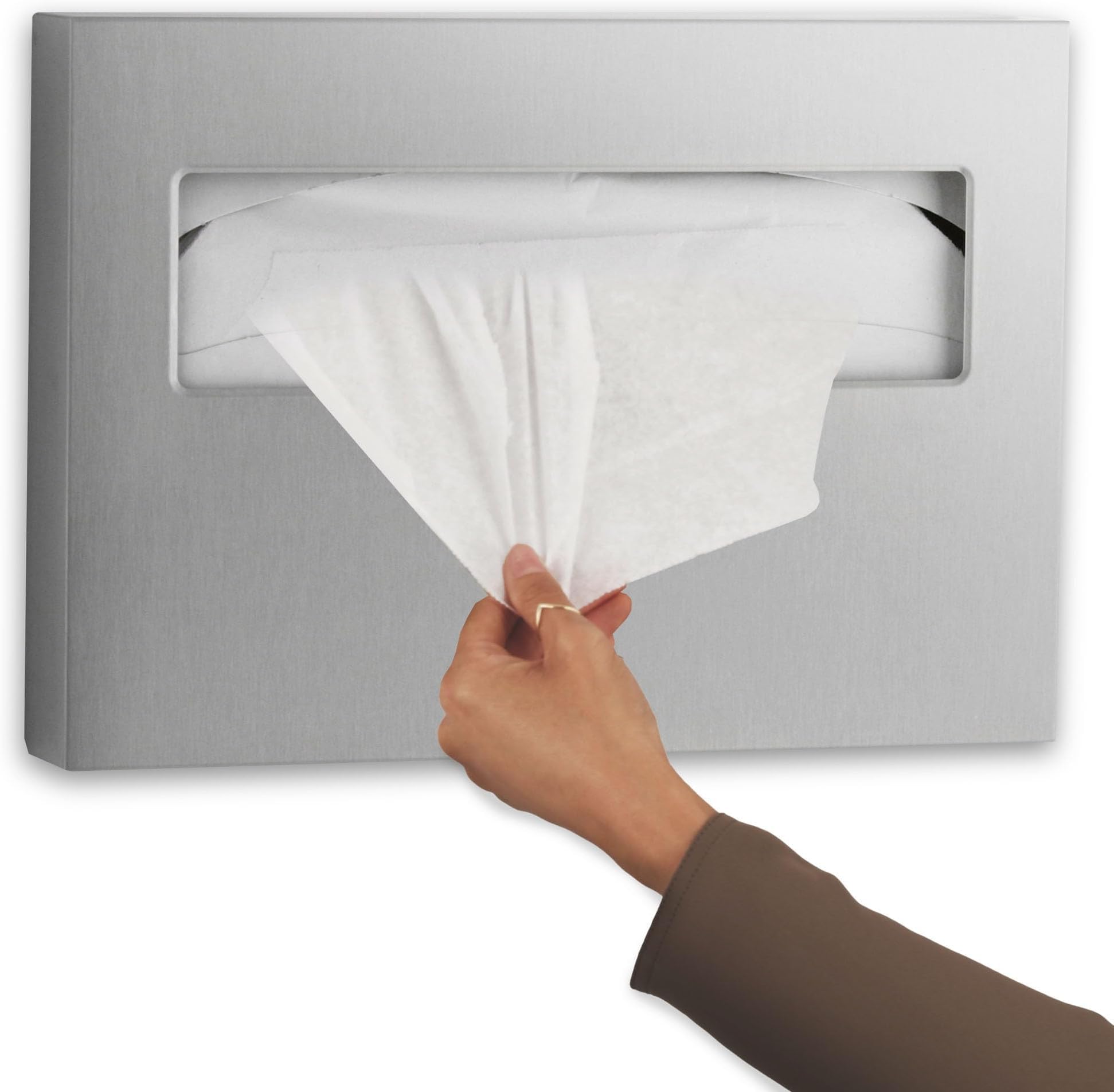 Bobrick 221 Stainless Steel Toilet Seat Cover Dispenser, Satin Finish, 2"L x 15.75"W x 11"H (Pack of 6)