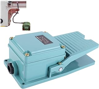 Tissting Industrieller Fußschalter, Aluminium Momentary Pedal 1NO 1NC AC 250V 15A Elektrischer Trittschalter für Textilmaschinen Schweißgeräte Drehmaschinen