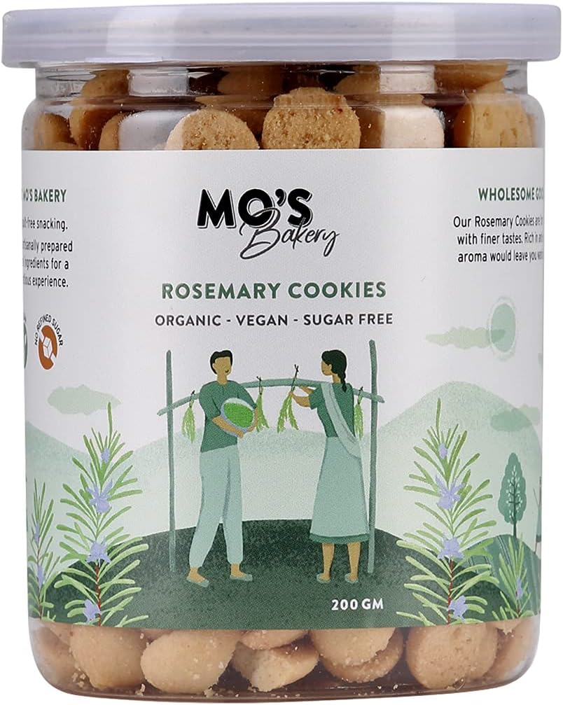 SugarFree Rosemary Cookies, 200G |Healthy Snack For Kids and Adult | Vegan |100% Natural & Preservatives Free | Sugar-Free.