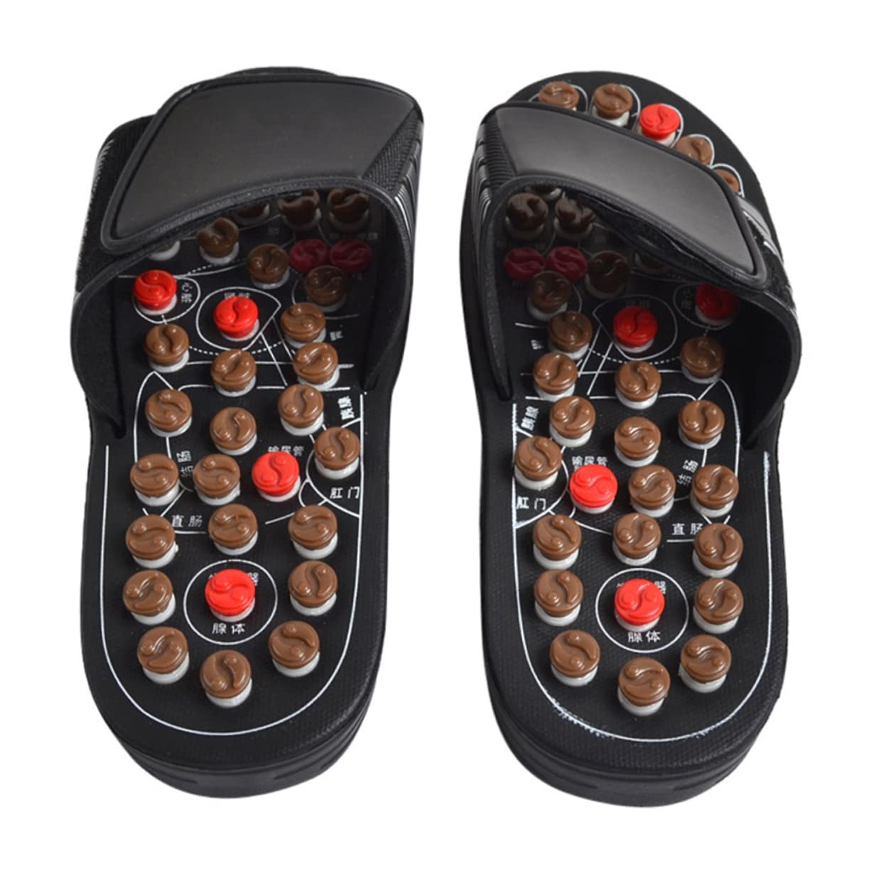 Pantoufles de Massage des Pieds à Acupression Marron 40 | Pu et Eva, Modèle Traditionnel Unisexe, Confort pour Hommes et Femmes, Usage Relaxant