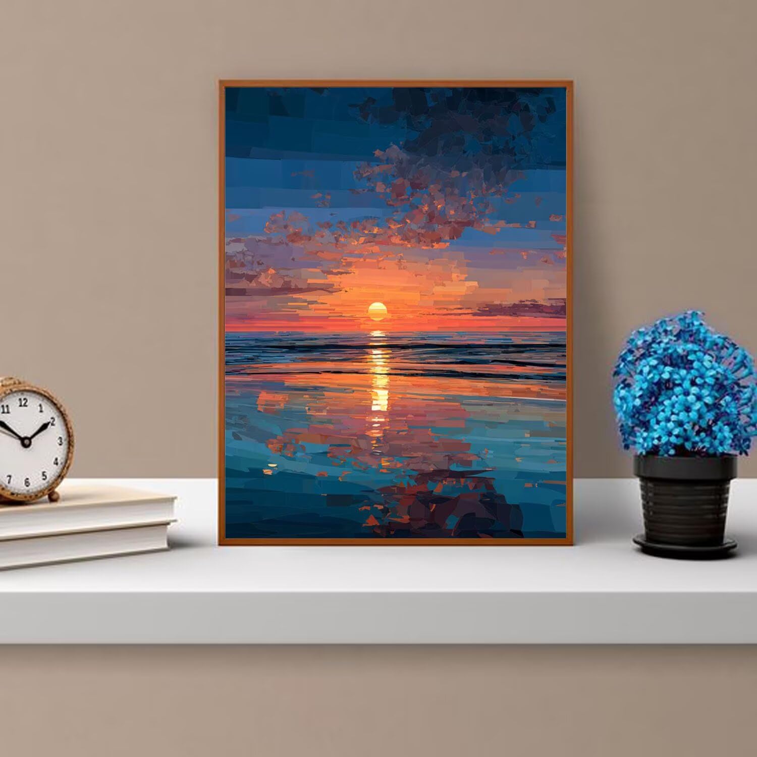 Dipingere con i Numeri Adulti tramonto, mare Dipingere con i Numeri Bambini DIY Kit, Set Premium con Pennelli, Decorazione Casa & Creativo Regalo di Compleanno, Attività di Tempo libero 70x95cm z-257