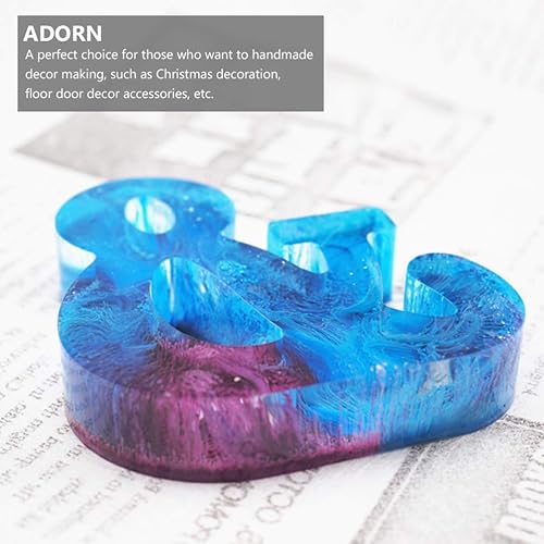 Miniatura 3 de HEALLILY Mr Mrs - Molde de resina de silicona para letrero de palabras de resina epoxi para proyectos de resina de bricolaje, decoración de mesa de