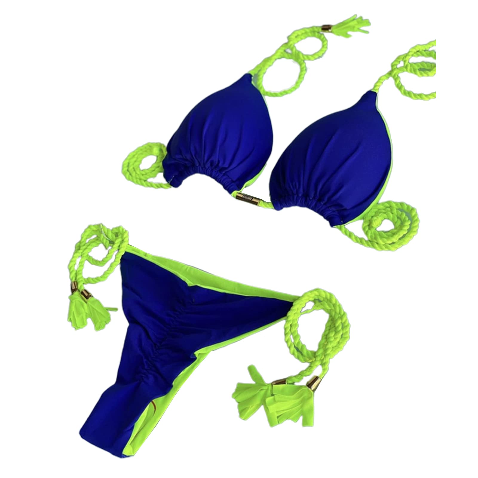 Cuawana damski strój kąpielowy z wiązaniem na boku strój kąpielowy dwuczęściowy strój kąpielowy trójkątny zestaw bikini strój plażowy