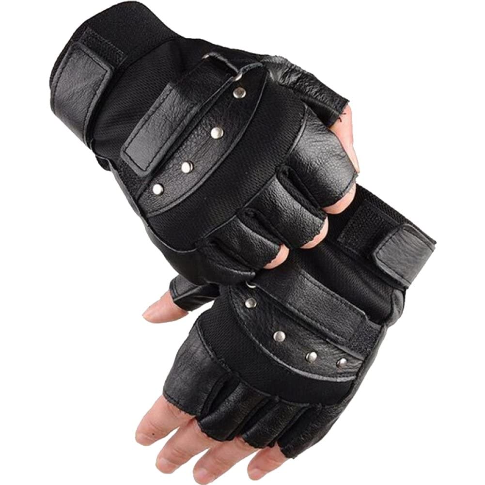 Casiler Women's Black1 Pu Leather Fingerless Gloves Driving Gloves Half Finger Glove Outdoor Sports Cosplay Costume For Men