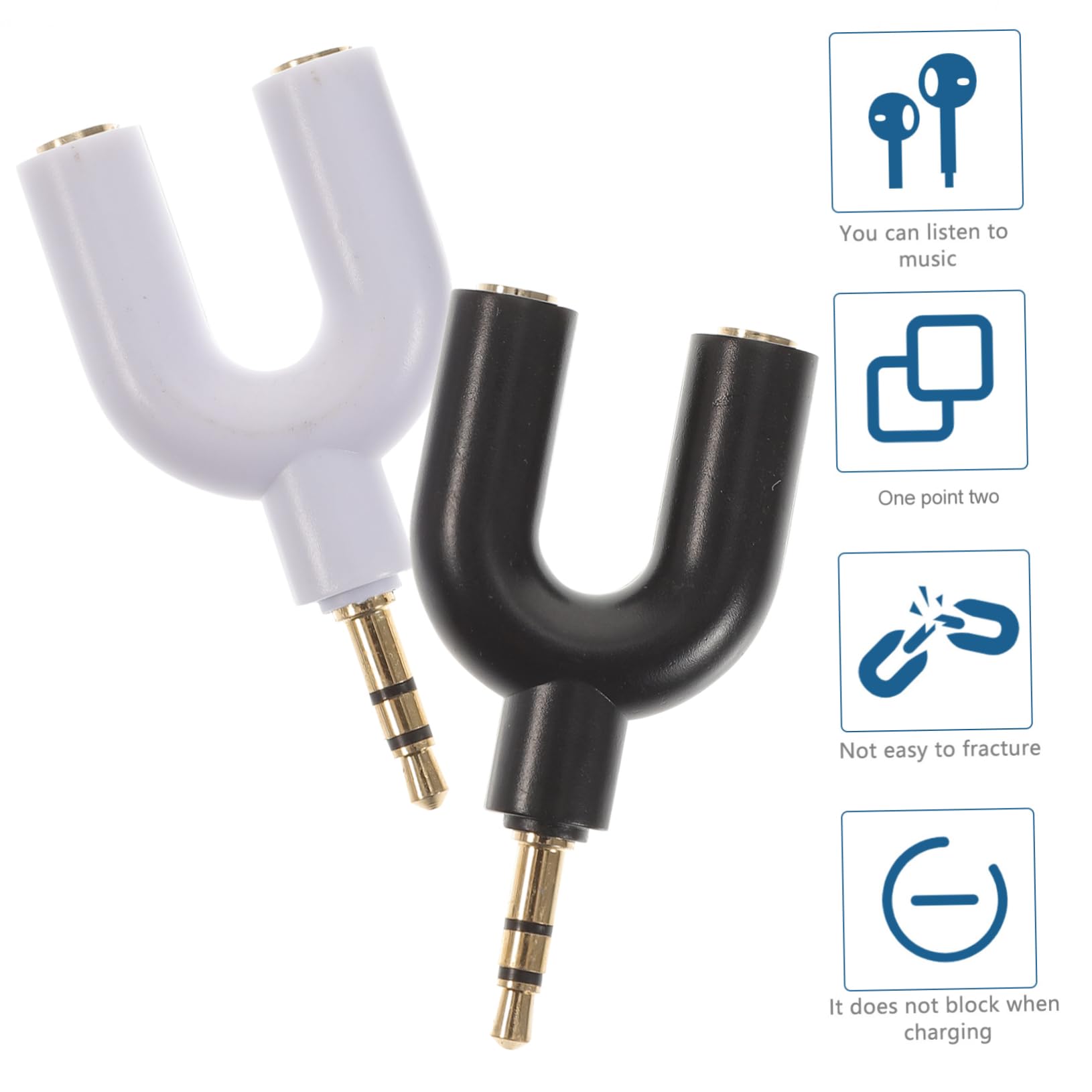 Mikikit 30pezzi u Shape Headphone Adapter y Splitter Per Cuffie Adattatore Audio Per Dispositivi e Facile Usare e