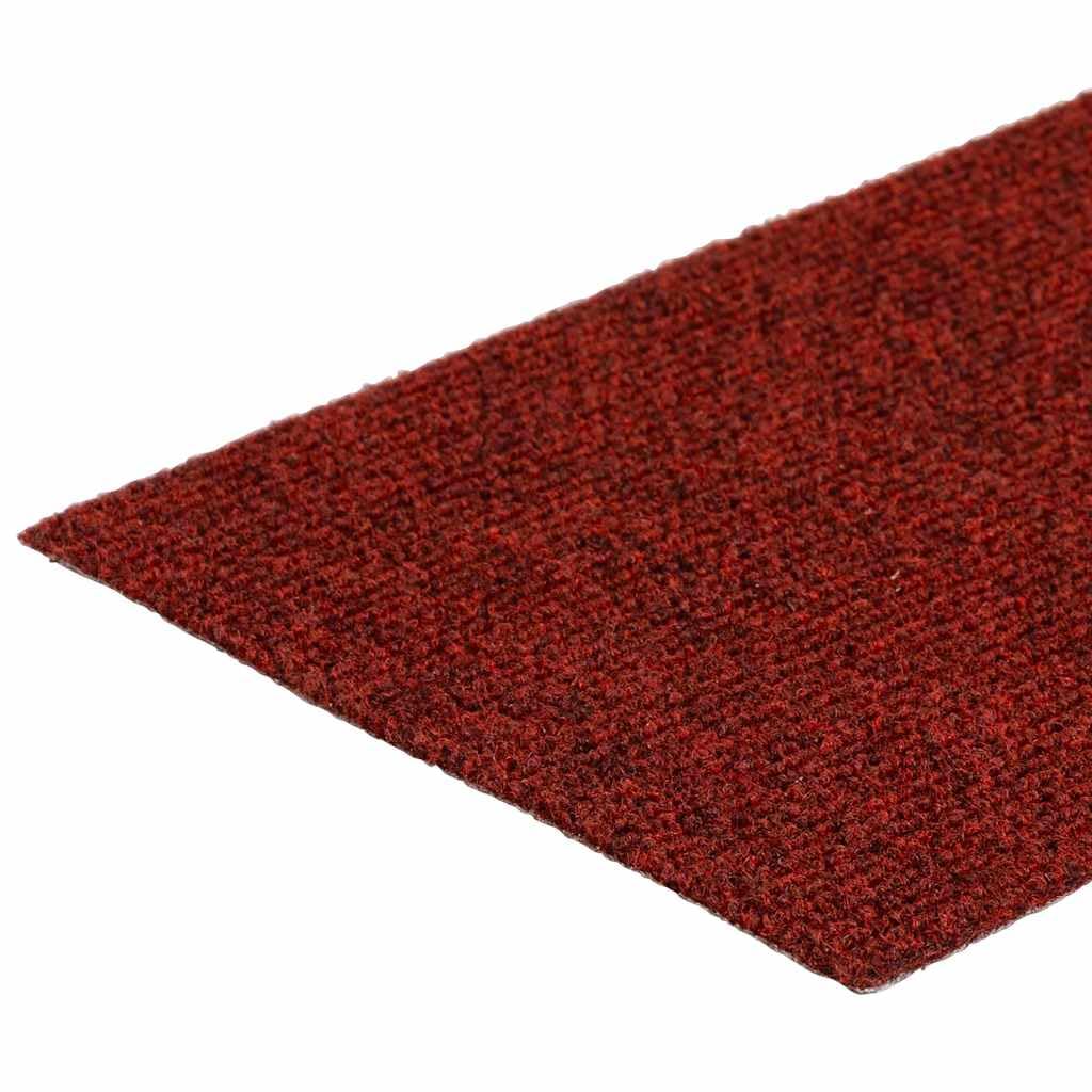 Samoprzylepne maty na schody, wygłuszające, ochrona podłogi, do przedpokoju, wejścia, 30 sztuk, 76 x 20 cm, bordowe, czerwone