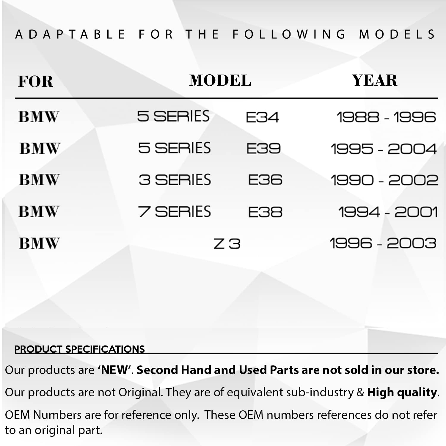 Vanos - Kit di riparazione per BMW E34, E36, E38, E39, Z3