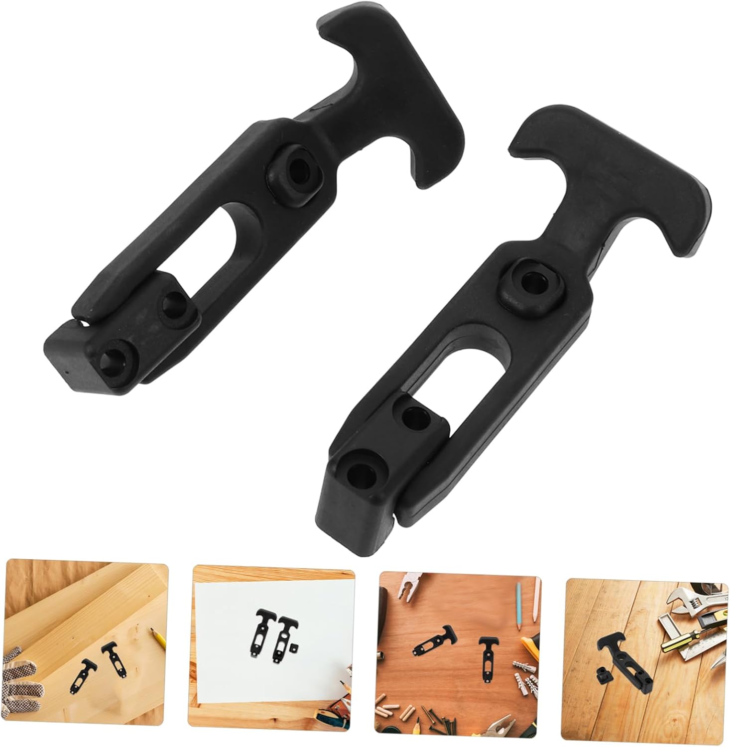 Outanaya 2pcs Rubber T-Handle Draw Latches for Tool Box Adjustable Elastic Hasp Catches Durable and Flexible Hood Locking Mechanism for Mechanical Equipment