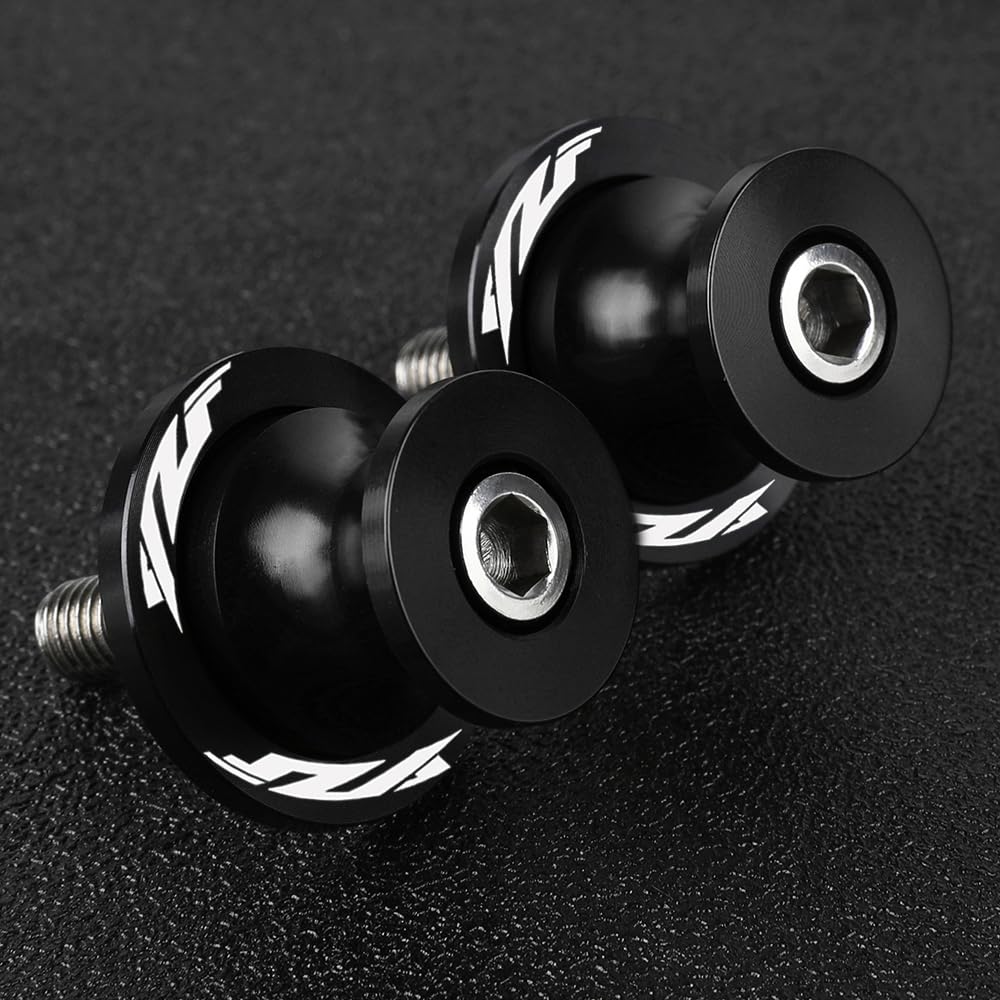 2pcs M6*1.5 Motorcycle Swingarm Sliders Spools 6mm CNC Swing Arm Stand Screw for Y.amaha YZF R1 YZF-R3 YZF R6 YZF-R125 R25 2000-2023 (Black)