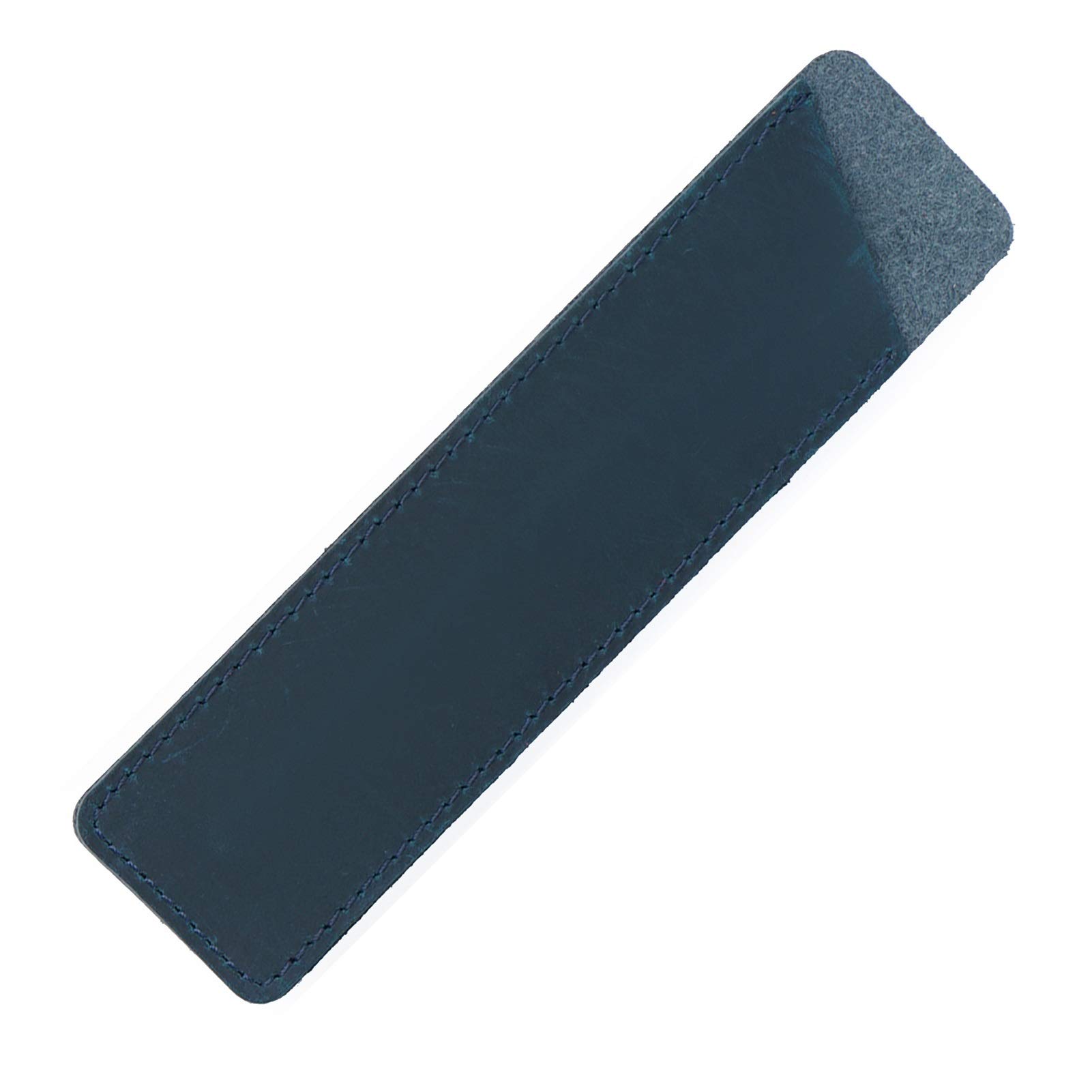 ACiyD Federmäppchen Stiftehalter Echtes Leder Einzelnes Federmäppchen Federmäppchen für Junge Studenten (Color : Coffee, Size : 16x4cm) (Color : Black, Size : 16x4cm) (Blau 16x4cm)