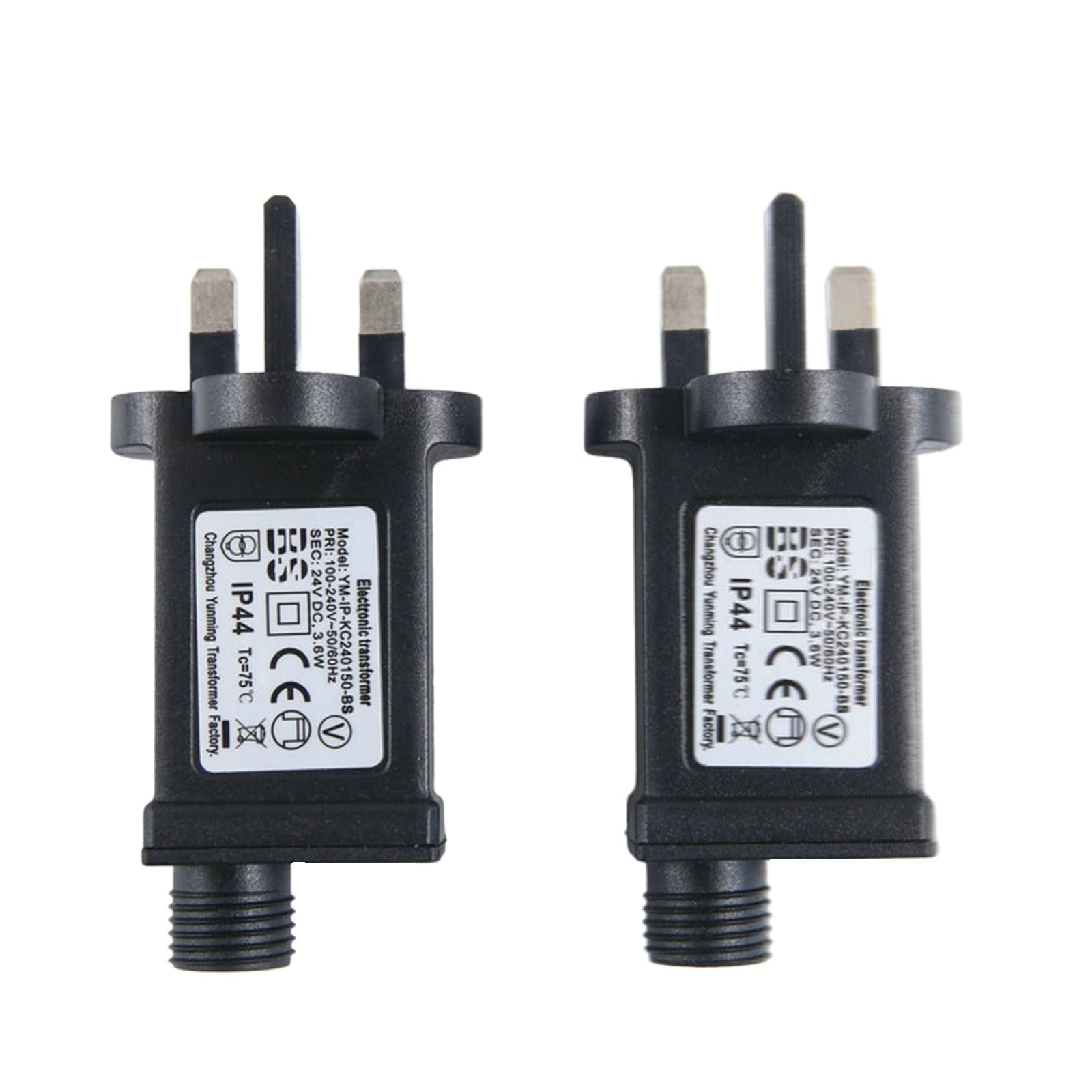 GAOHOU 2Pcs 31V 3.6W Power Supply Adapter Transformer Plug for LED Fairy Light Festival Decoration Light Waterproof IP44 Vertical