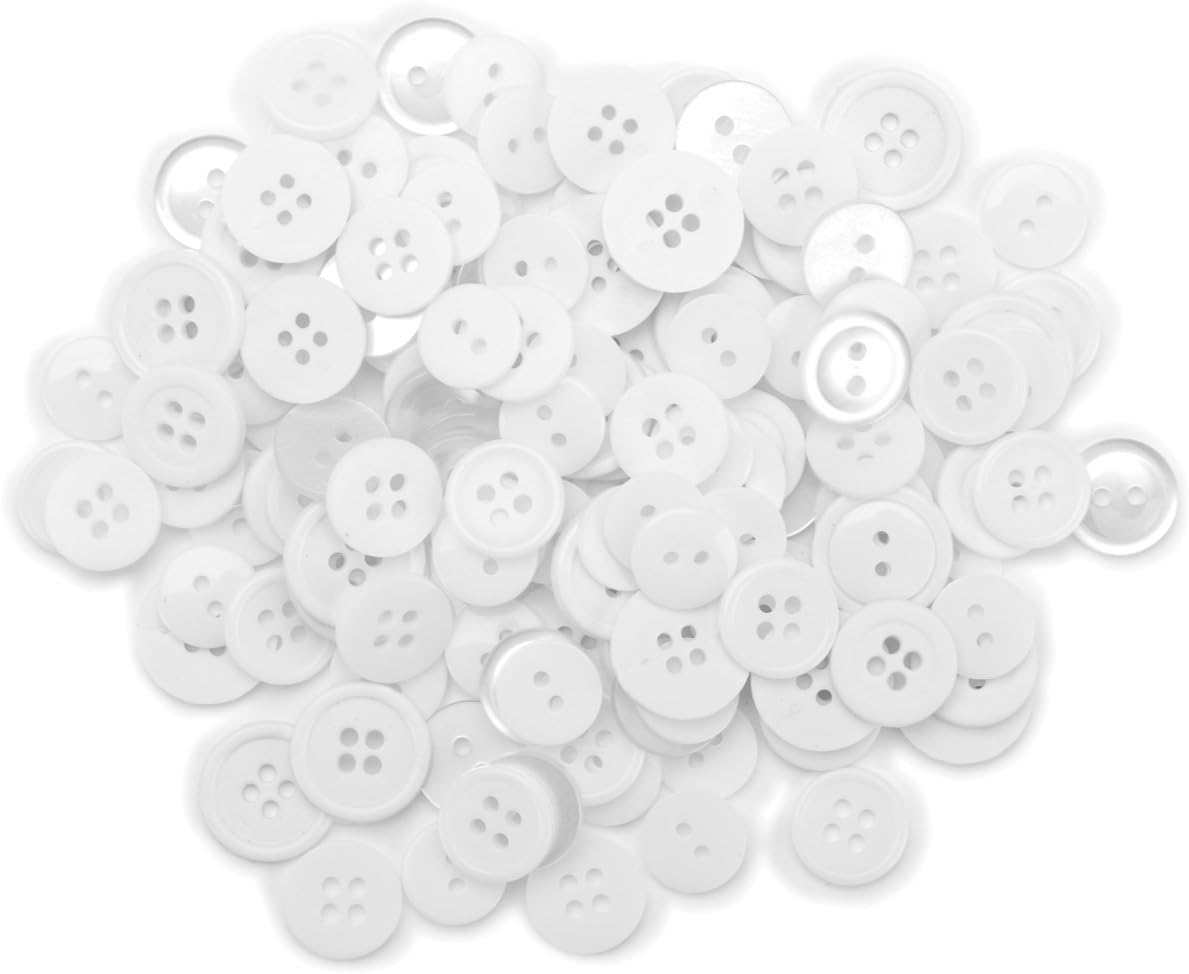 Favorite Findings Button 10-15 mm 40 g White/Transparent, 10x6x1 cm