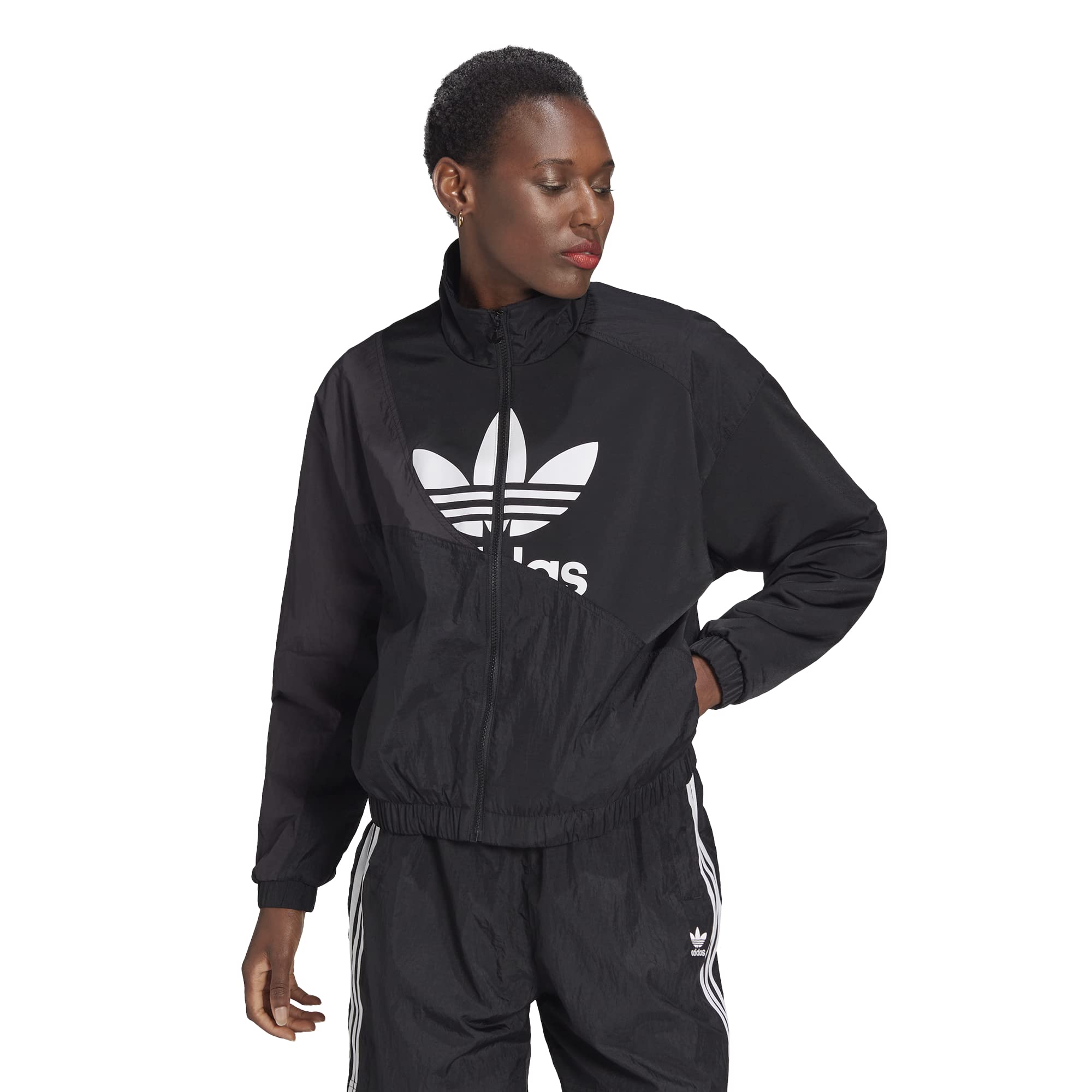 adidas Damen Track Top Sweatshirt, Schwarz, 38 EU