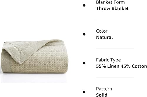 Miniatura 7 de Manta de lino para sofá con lino y algodón, manta para sofá con lino y algodón, manta de casa de campo, silla de estar para el hogar, regalo de lujo