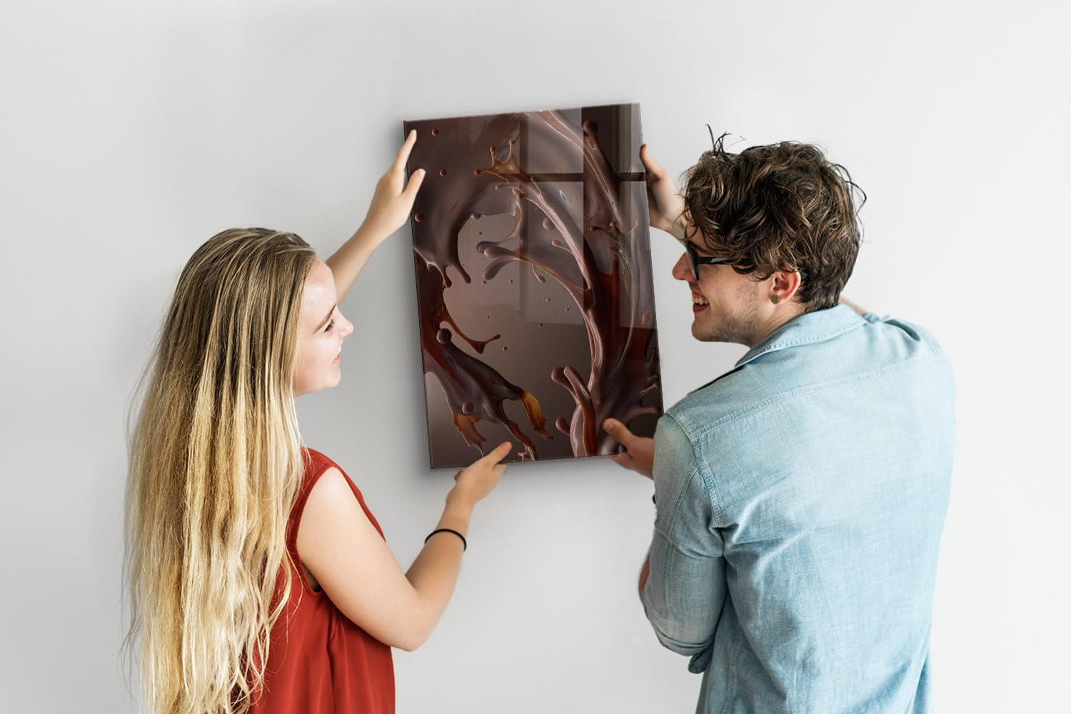 Pizarra magnética vertical de cristal templado | Imanes de neodimio incluidos | Para oficina, cocina y estudio | Diseño elegante y moderno - 40x60cm - Leche con chocolate