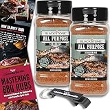 Blackstone All Purpose (AP) Seasoning – Gourmet Griddle Premium Barbecue Rub 2 Pk (14.6 oz) + BBQ Masters & Opener (4 Items)!