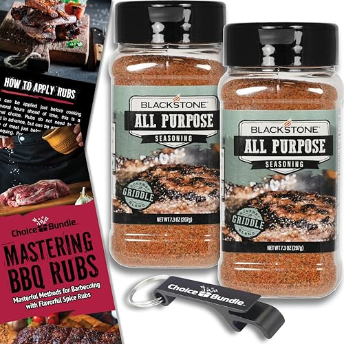 Blackstone All Purpose (AP) Seasoning – Gourmet Griddle Premium Barbecue Rub 2 Pk (14.6 oz) + BBQ...