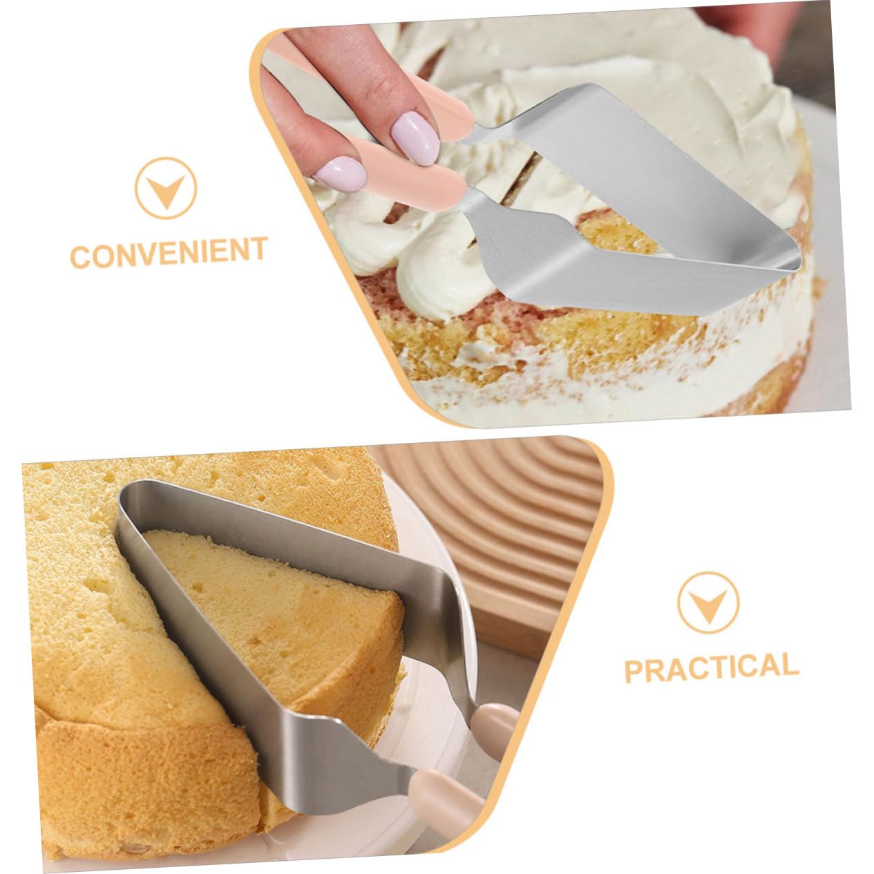 4 Stück Kuchenschneider Edelstahl Tortenschneider Pizzaschneider Tortenheber Backzubehör für Partys Hochzeiten