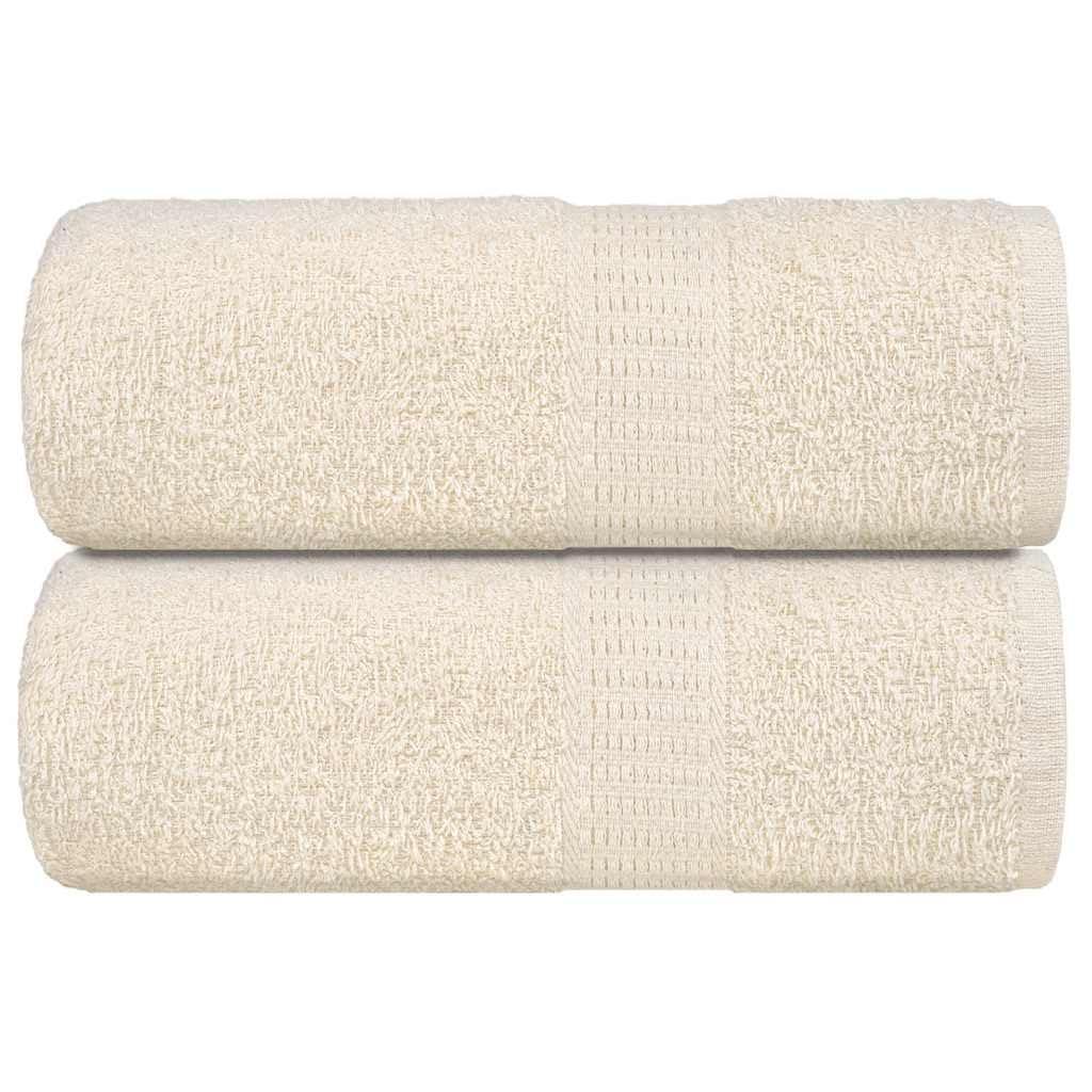 FROGN Lot de 2 gants de toilette crème 30 x 30 cm, coton 360 g/m², doux et absorbants, certifiés Oeko-Tex, lavables en machine pour salle de bain et cuisine
