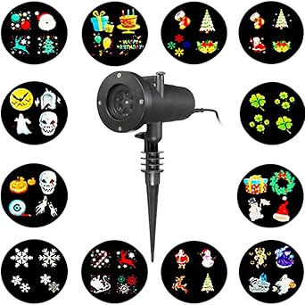 Solmore Projecteur Anniversaire Led Eclairage Festif 12 Dessin Impermeable Ip65 Interieur Exterieur Projection Image Projecteur Mural Lampe Motif Decor Ambiance Projecteur Fete Soiree Jardin 2v Amazon Fr Luminaires Et Eclairage