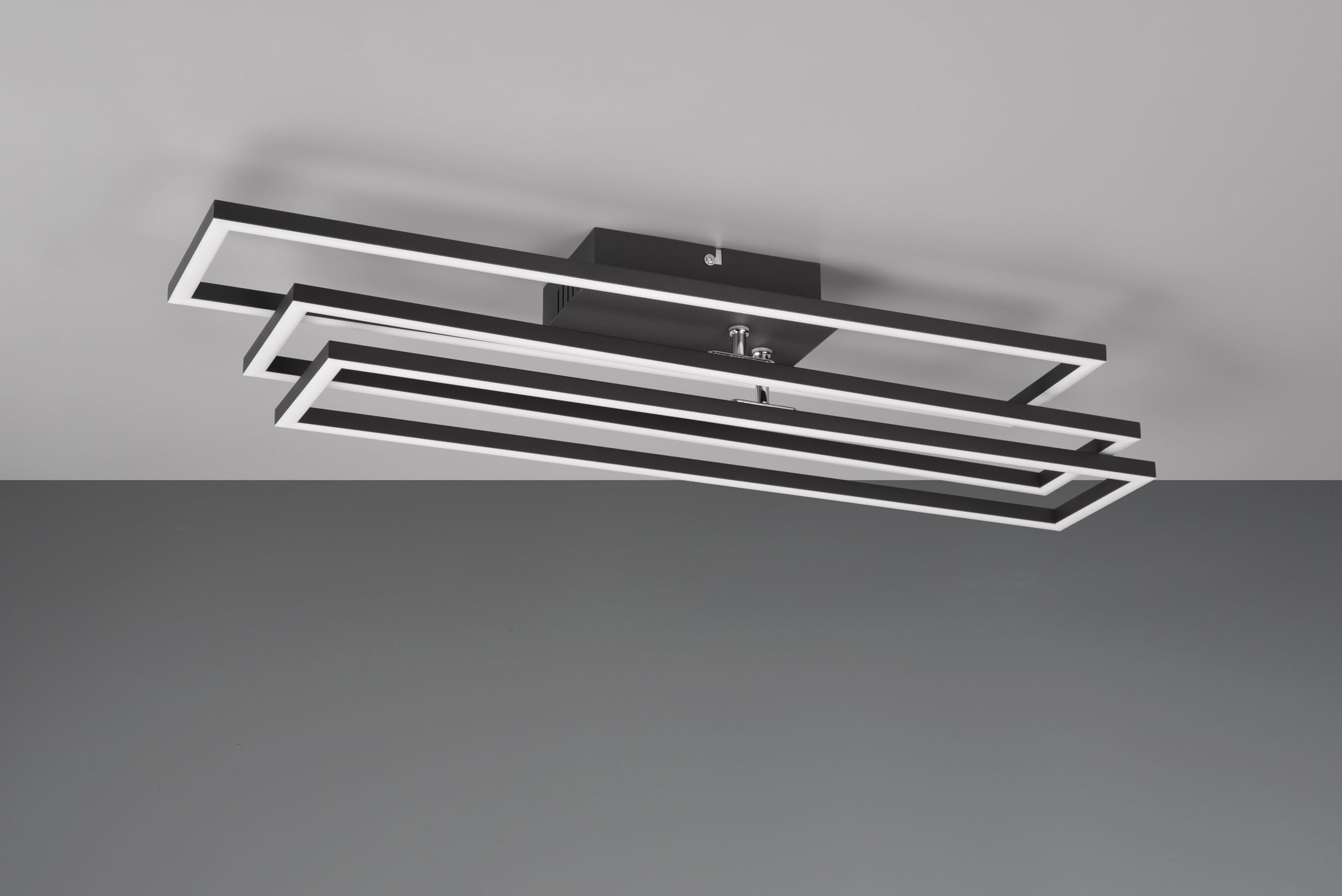 Reality Leuchten Corso R64423132, metal matowy czarny, z diodą LED 36 W, pilot zdalnego sterowania
