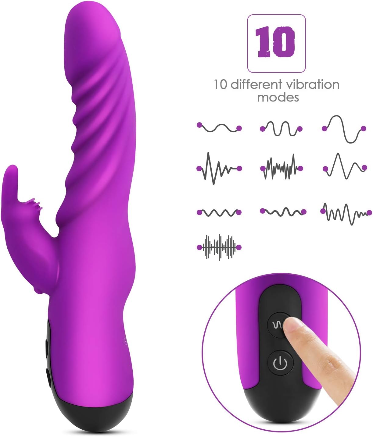 Aster Vibrador silicona con 10 modos de vibración : Amazon.es ...