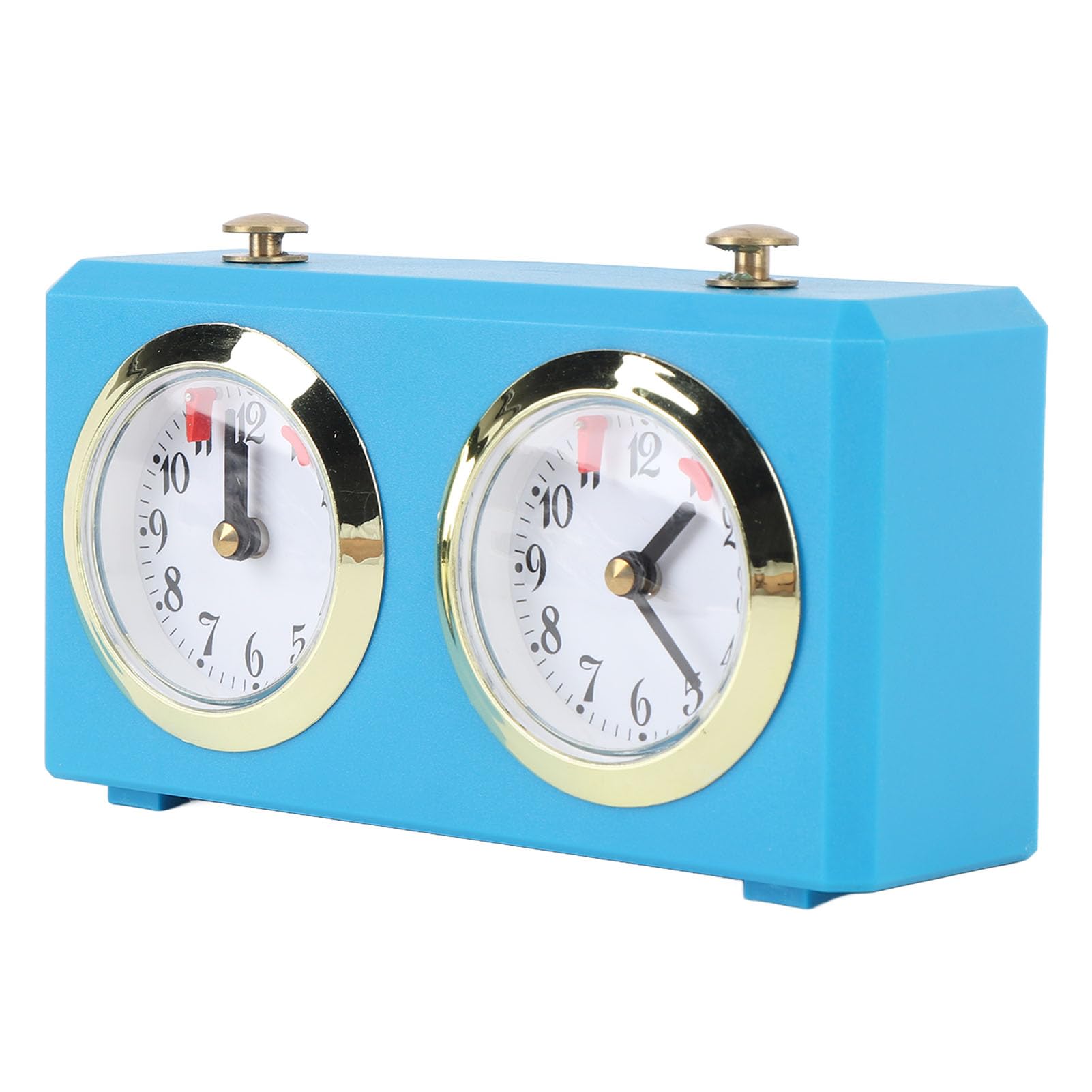 Orologio meccanico a forma di scacchi, vintage, analogico, con grandi quadranti, meccanismo a carica per competizioni Weiqi (azzurro)