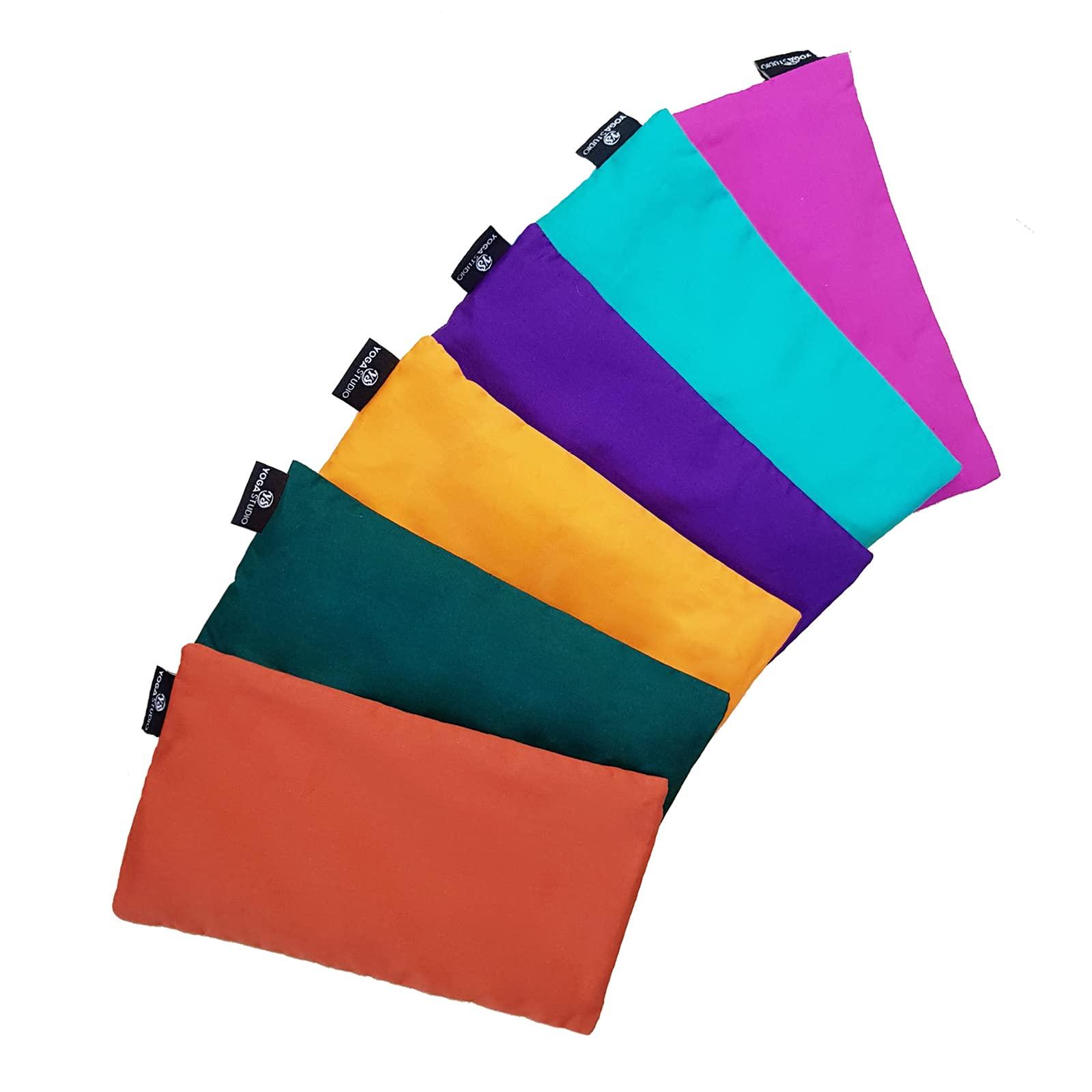 Yoga Studio Cuscino per Occhi Biologico, 23 cm x 13 cm, Imbottito di Semi di Lino, Cuscino da Yoga in Cotone per Occhi Stanchi, Relax e Mal di Testa
