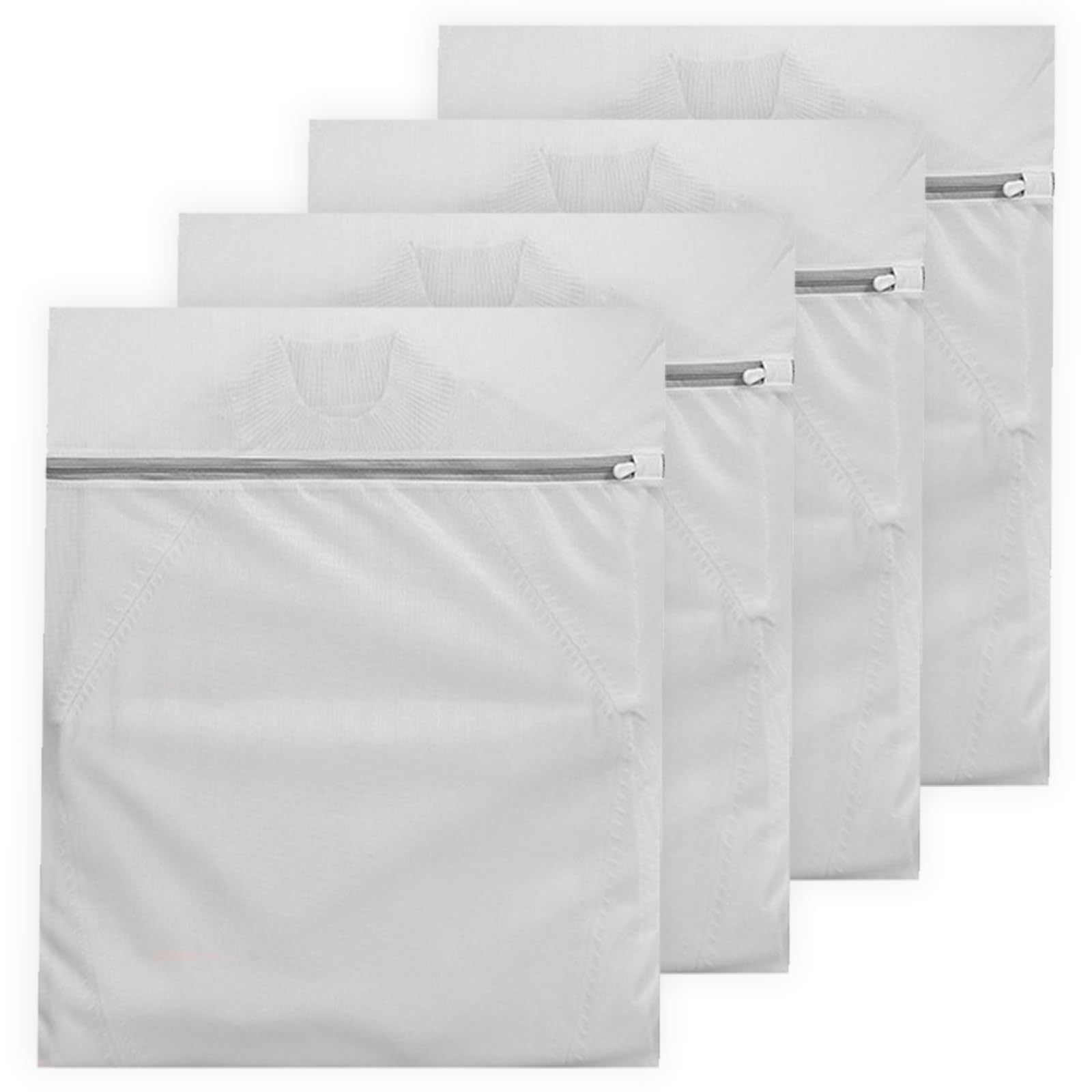 Maxtonser 4 Pieces Reinforced Laundry Wash Bags Zippered Meshes Garment Bags For Washing Machine Travel Organizers