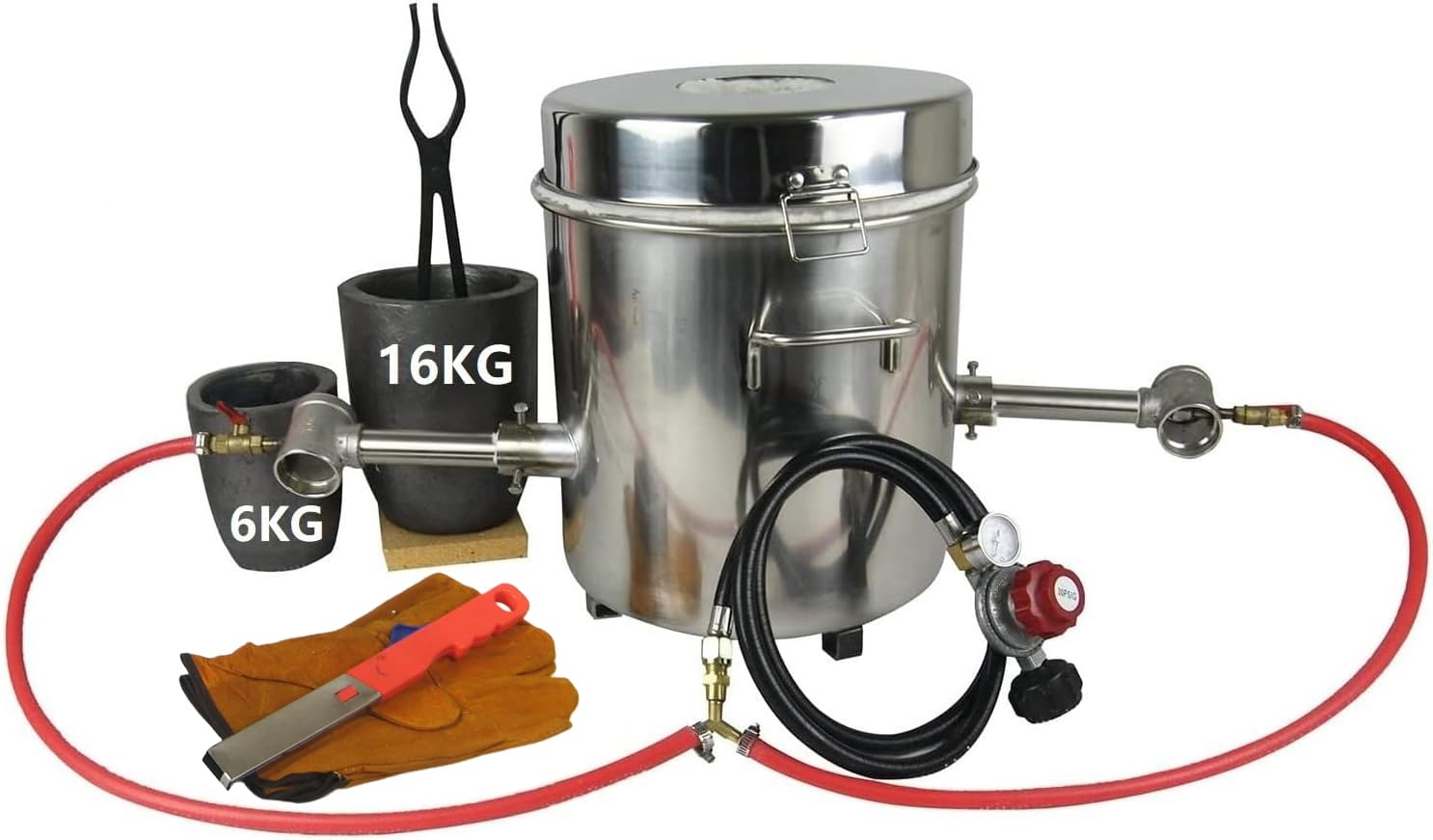 LSMIITTH 16KG/35lbs Gas Metal Melting Furnace Kit 2642°F / 1450°C Propane For...