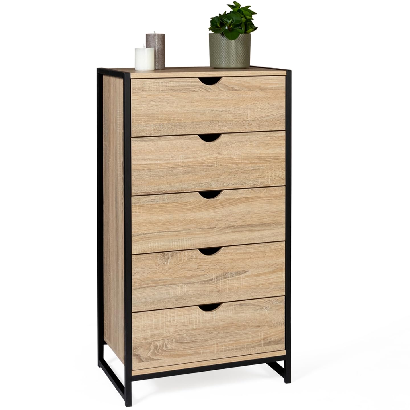 IDMarket - Chiffonnier 5 tiroirs Detroit 60 cm Commode semainier Design Industriel