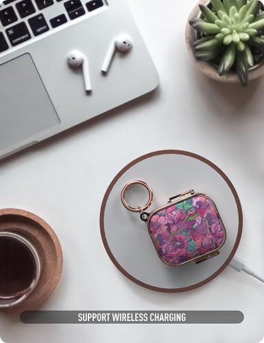 Miniatura 4 de Funda para AirPods 1 y 2, funda de bloqueo seguro para Airpod con tapa de bloqueo, clip de llavero, material híbrido de cuerpo completo, cubierta