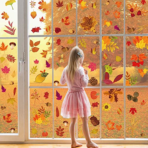 Foglie di Acero Adesivi Finestre, AMONENZ 4 Pezzi