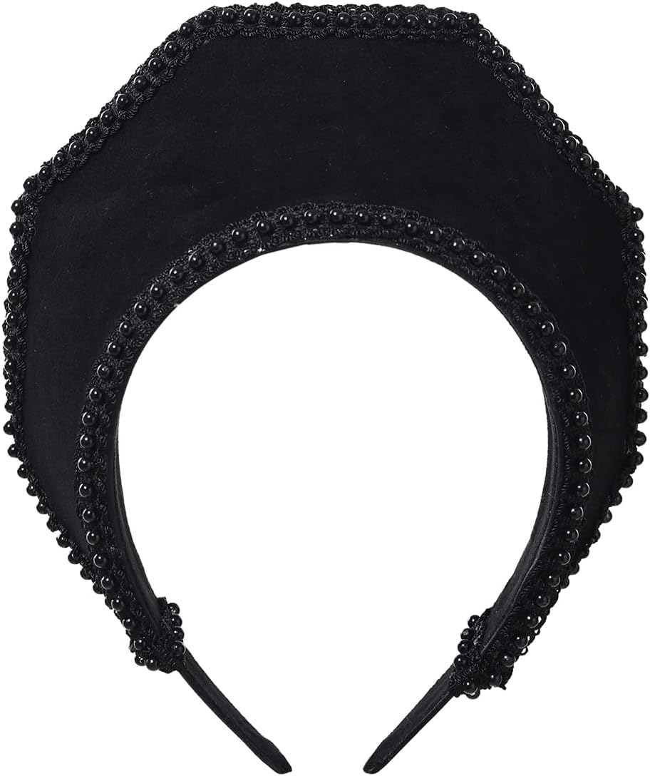 BPURB Victorian Vintage Headwear for Women Elizabethan Tudor Coronet Pilgrim Costume Accessory Anne Boleyn Hat