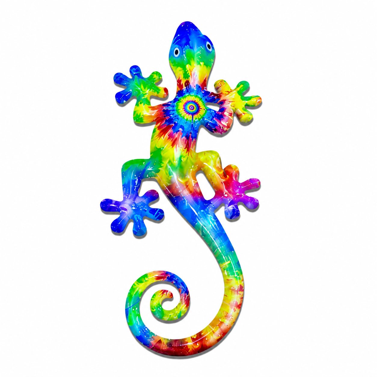 SIGNES GRIMALT Multicoloured Metal Lizard Gecko Wall Art - Tropical Bohemian Style - 40cm