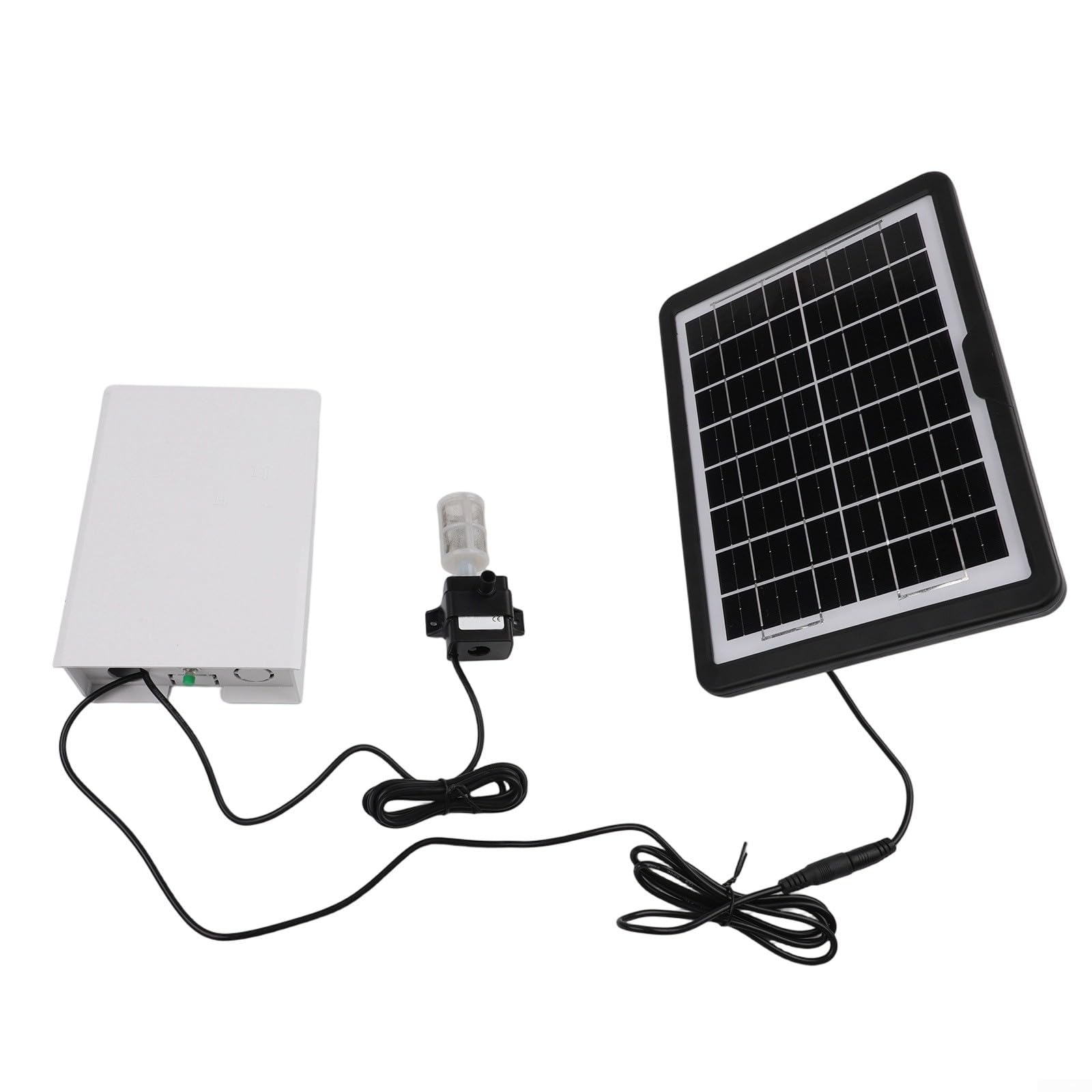 Fontana solare con batteria di riserva, velocità regolabile per aeratore per laghetto da giardino, filtro impermeabile per laghetto e circolazione dell'acqua (9 V, 6 W, 5200 mAH)