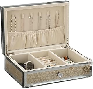 ジュエリーケース リングボックス ジュエリーボックス ガラス製ジュエリーオーガナイザー イヤリング リング ネックレス ジュエリー収納ケース ディスプレイボックス ジュエリーオーガナイザーへのギフト