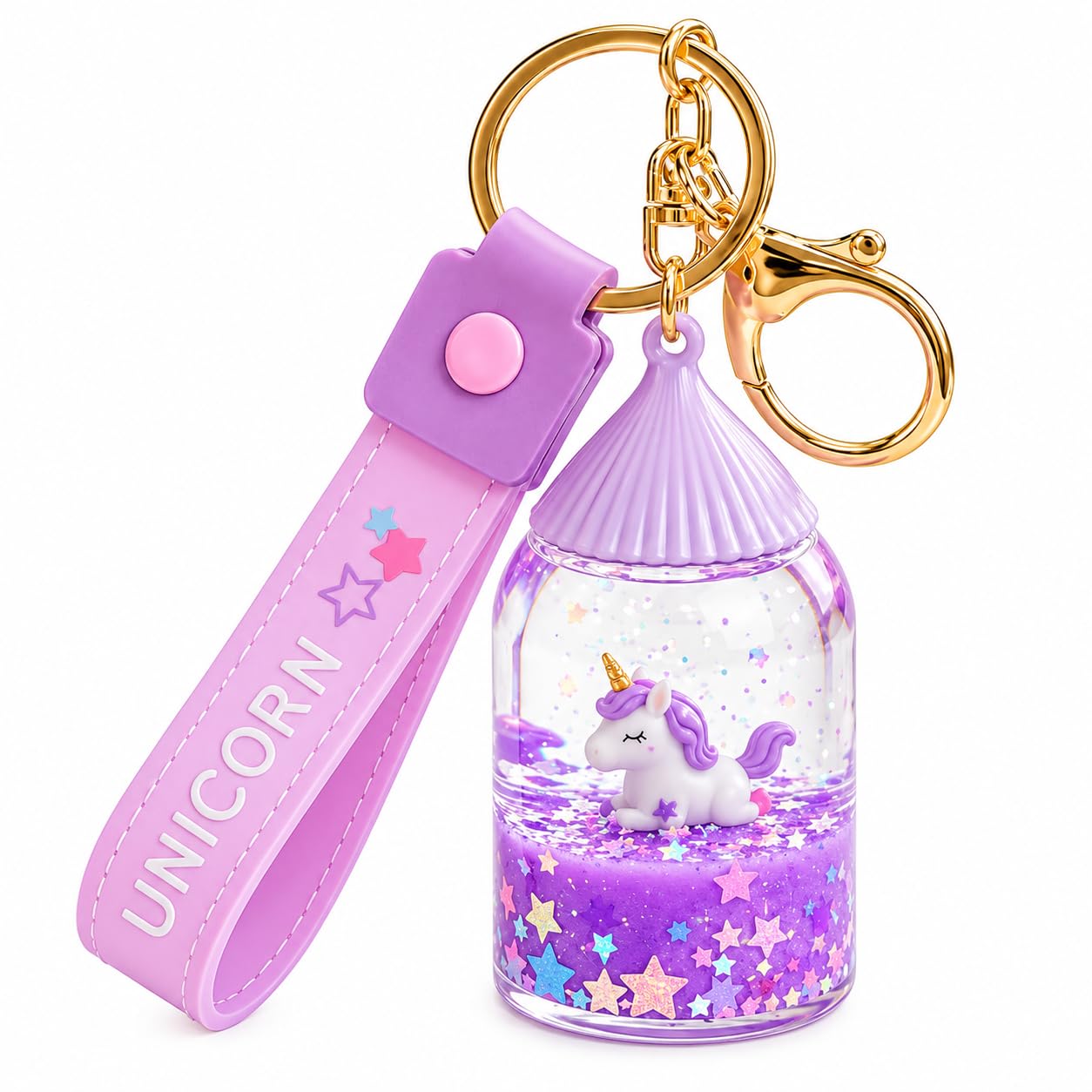 3D Acrylic Liquid Keychain Cute Charm Keyring for Girls