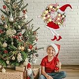 Christmas Gnome Wreath with Lights, 70CM Lighted Gnomes Christmas Door Wreath, Xmas Door Wreath for Front Door Window Porch Indoor Outdoor Decor Wall Window Fireplace Decoration - Image 8