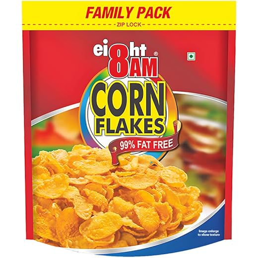 8AM Corn Flakes Family Pack 1kg 92 Corn 99 Fat Free No Cho