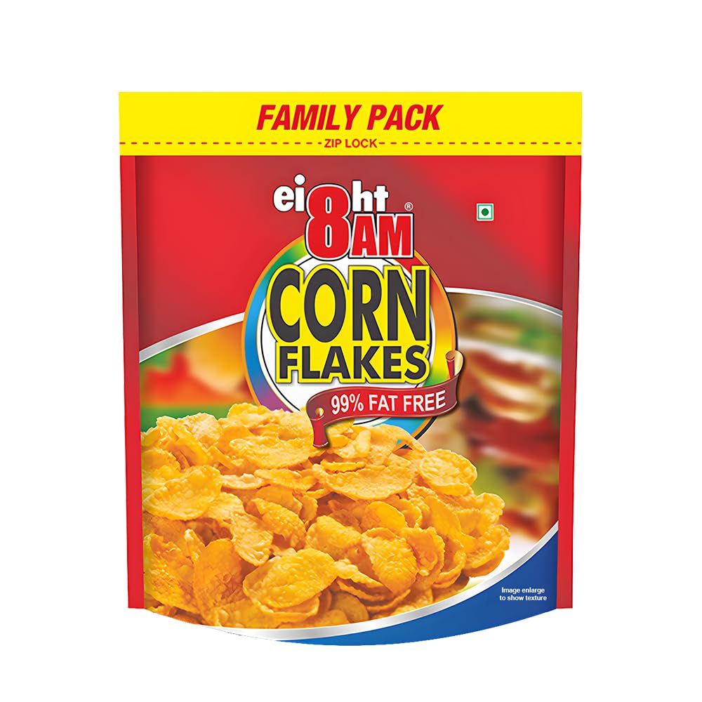 8AM Cornflakes Family Pack 1kg, 92% Corn, 99% Fat Free, No Cholesterol, Trans Fat, Vitamin B3 & Iron, Crunchy & Nutritious Whole Grain Breakfast Cereal (B08P5LTC7D) Amazon Price History, Amazon Price Tracker