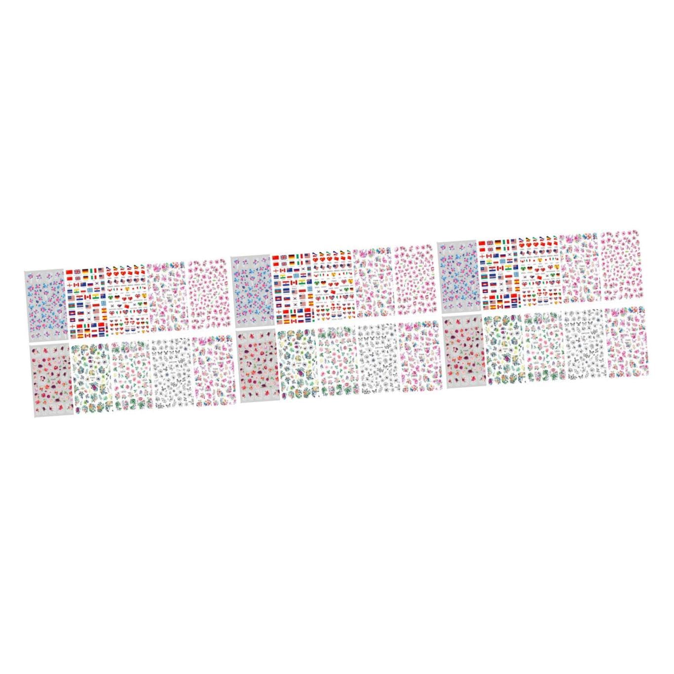 3 Set Adesivi Per Unghie Decorativi Stile Fresco E Classico Facile Applicazione Per Manicure Art Adatti Per Unghie Naturali E Artificiali 10 Pezzi * 3