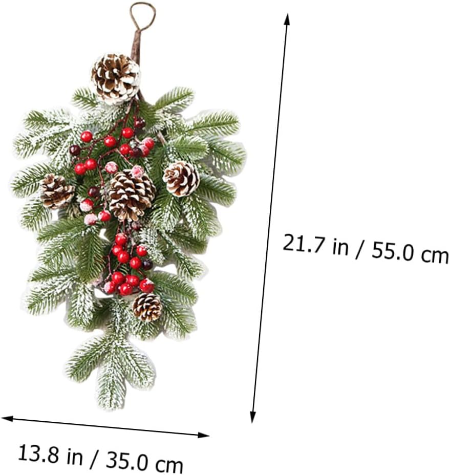 PRETYZOOM 2pcs Christmas Pine Cone Rattan Door Hanging Decor Festive Wall Ornament for Holiday Decor Artificial Greenery Rustic Touch for Use