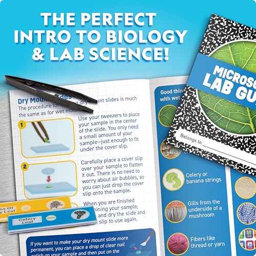 Blue Marble National Geographic Junior Microscope for Kids- Kit Includes Up to 250x Magnification Handheld Mini Attachment, 12 Slides, Lab Guide, Science Toy for Ages 6-12, STEM Project - Image 6