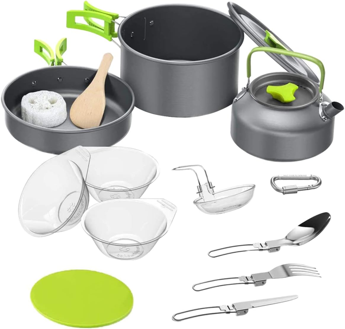 1set Outdoor Camping Cookware Multi-Functional Cooking Equipment for Camping Hiking and Picnics Portable and Lightweight Cooking Gear for Outdoor Adventures