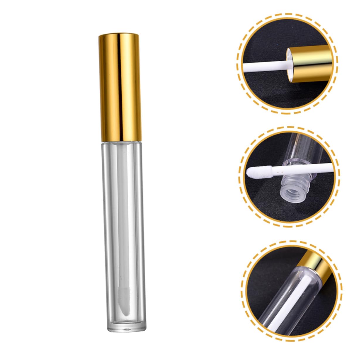 Tubetto Lucidalabbra Vuoto 10ml Plastica Oro, 40 Pezzi | Lip Oil e Lip Liquid, Uso Makeup, Leggero e Portatile, Confezione da 40